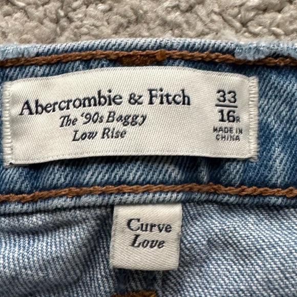 Abercrombie and Fitch jeans 90s baggy low rise high waisted curve love 33 / 16 - Picture 3 of 13